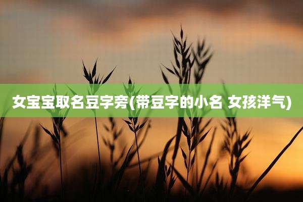 女宝宝取名豆字旁(带豆字的小名 女孩洋气)