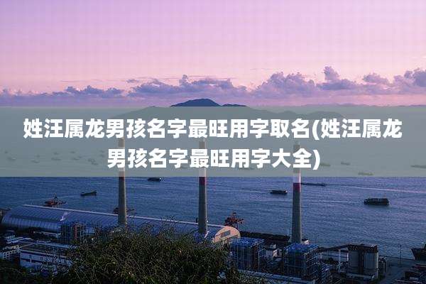 姓汪属龙男孩名字最旺用字取名(姓汪属龙男孩名字最旺用字大全)