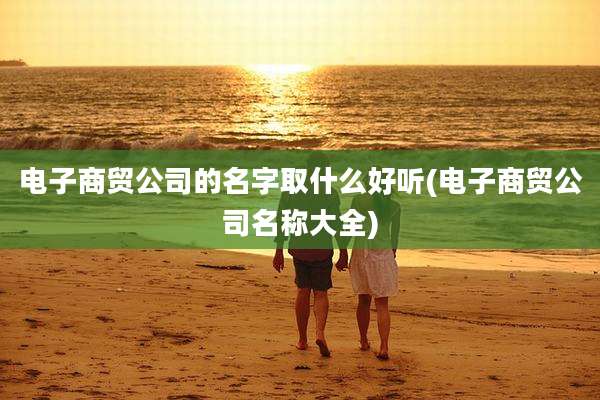 电子商贸公司的名字取什么好听(电子商贸公司名称大全)