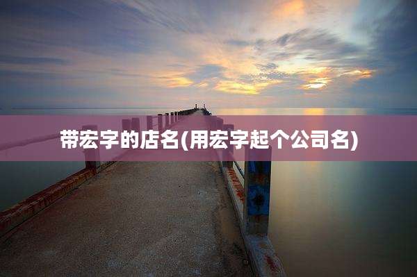 带宏字的店名(用宏字起个公司名)