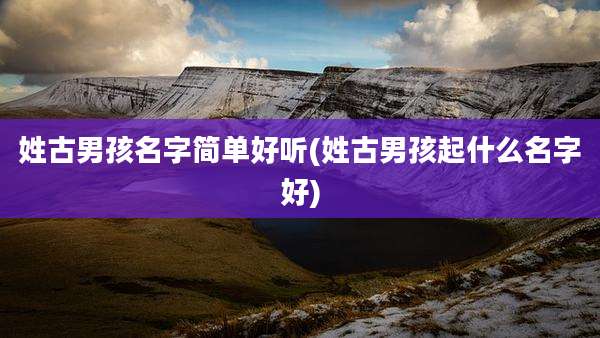姓古男孩名字简单好听(姓古男孩起什么名字好)