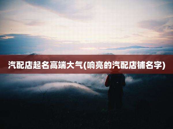 汽配店起名高端大气(响亮的汽配店铺名字)