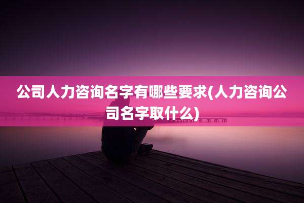 公司人力咨询名字有哪些要求(人力咨询公司名字取什么)
