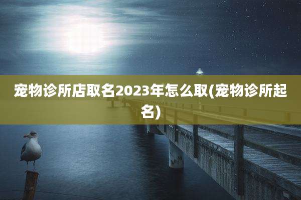 宠物诊所店取名2023年怎么取(宠物诊所起名)