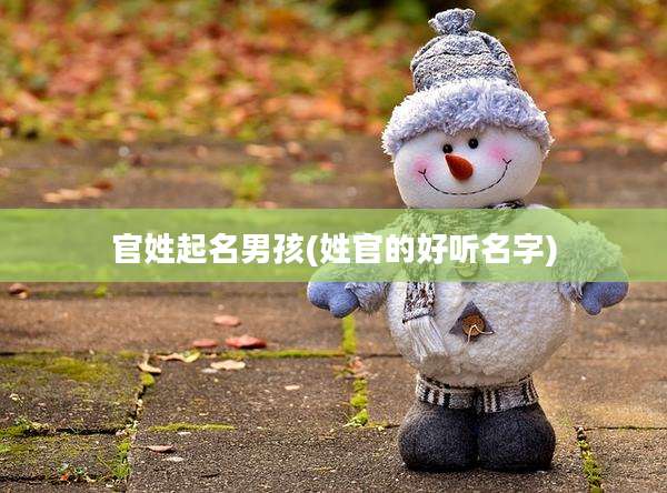 官姓起名男孩(姓官的好听名字)