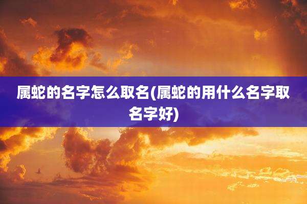 属蛇的名字怎么取名(属蛇的用什么名字取名字好)