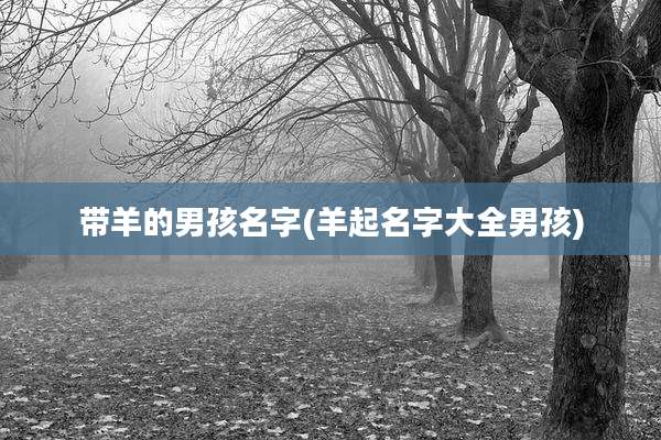 带羊的男孩名字(羊起名字大全男孩)