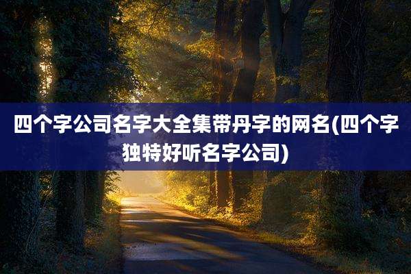 四个字公司名字大全集带丹字的网名(四个字独特好听名字公司)