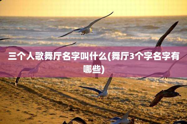 三个人歌舞厅名字叫什么(舞厅3个字名字有哪些)