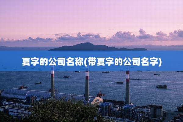 夏字的公司名称(带夏字的公司名字)