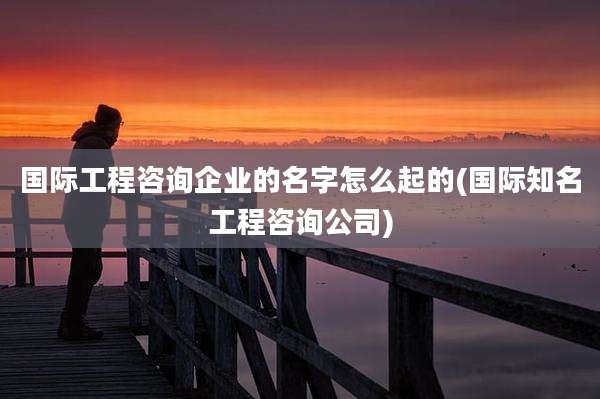 国际工程咨询企业的名字怎么起的(国际知名工程咨询公司)
