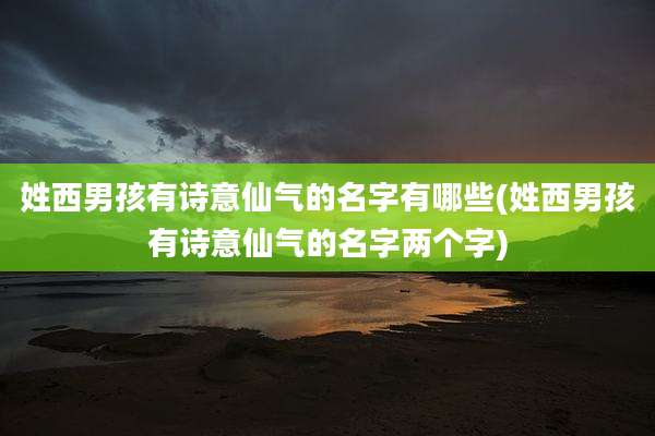姓西男孩有诗意仙气的名字有哪些(姓西男孩有诗意仙气的名字两个字)