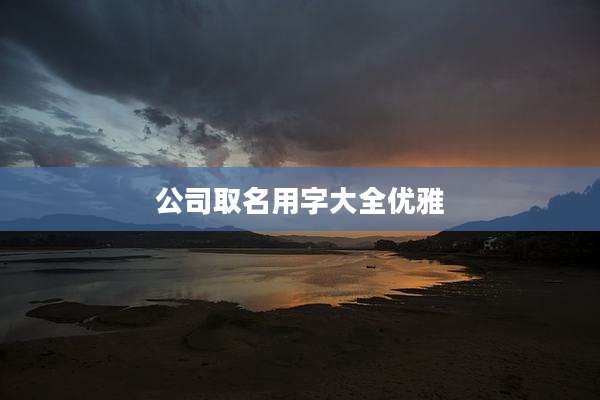 公司取名用字大全优雅