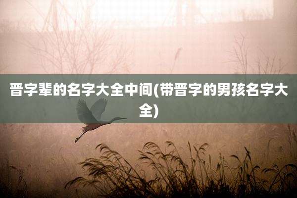 晋字辈的名字大全中间(带晋字的男孩名字大全)