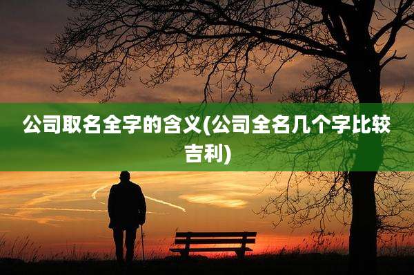 公司取名全字的含义(公司全名几个字比较吉利)