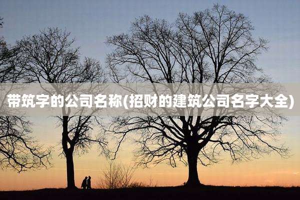 带筑字的公司名称(招财的建筑公司名字大全)