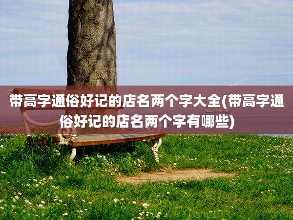 带高字通俗好记的店名两个字大全(带高字通俗好记的店名两个字有哪些)