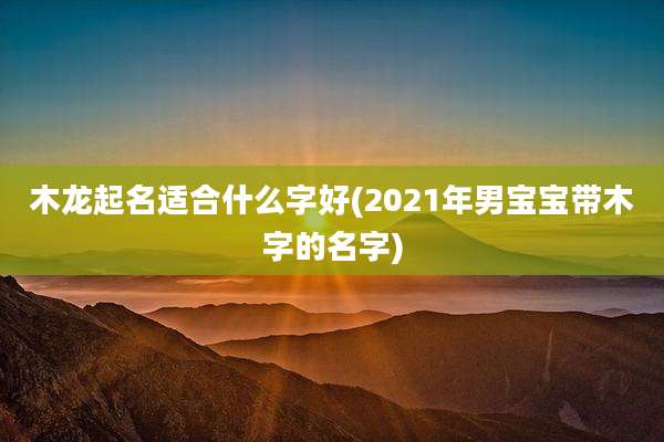 木龙起名适合什么字好(2021年男宝宝带木字的名字)