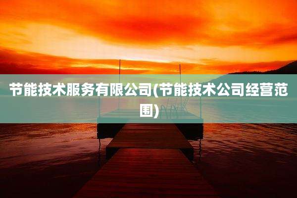 节能技术服务有限公司(节能技术公司经营范围)