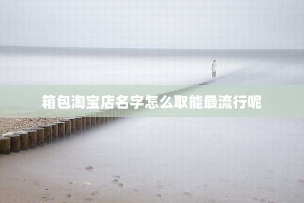 箱包淘宝店名字怎么取能最流行呢