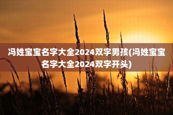 冯姓宝宝名字大全2024双字男孩(冯姓宝宝名字大全2024双字开头)