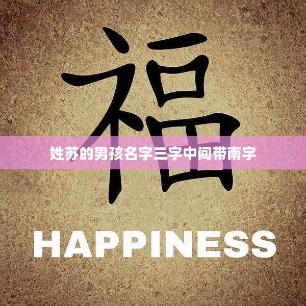 姓苏的男孩名字三字中间带南字