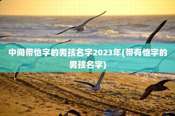 中间带恺字的男孩名字2023年(带有恺字的男孩名字)