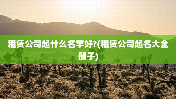 租赁公司起什么名字好?(租赁公司起名大全册子)