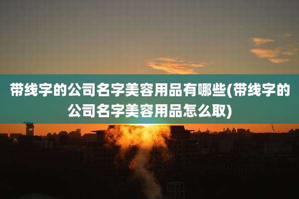 带线字的公司名字美容用品有哪些(带线字的公司名字美容用品怎么取)