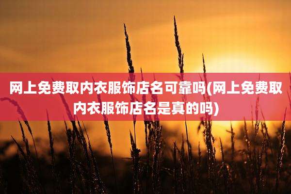 网上免费取内衣服饰店名可靠吗(网上免费取内衣服饰店名是真的吗)