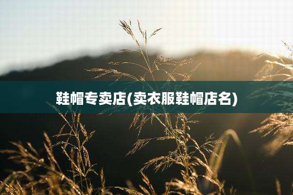 鞋帽专卖店(卖衣服鞋帽店名)