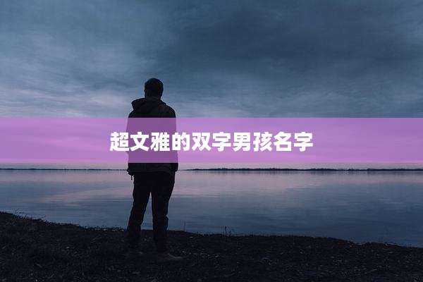 超文雅的双字男孩名字
