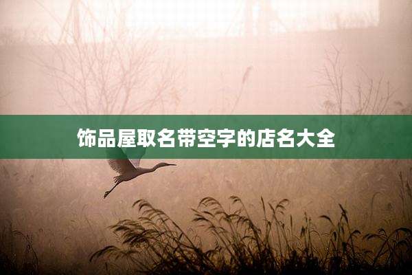饰品屋取名带空字的店名大全