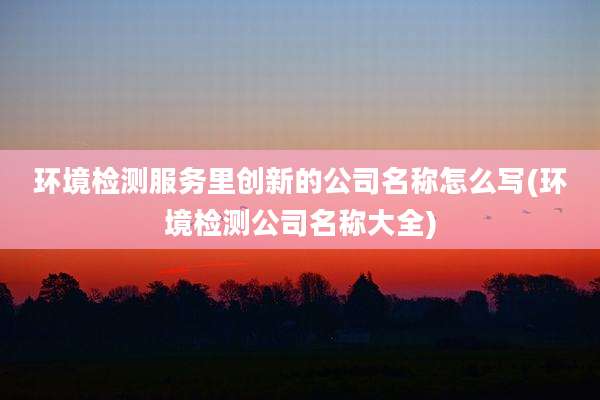 环境检测服务里创新的公司名称怎么写(环境检测公司名称大全)