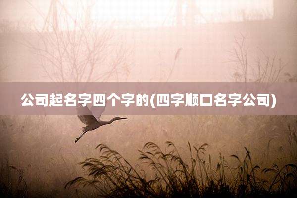 公司起名字四个字的(四字顺口名字公司)