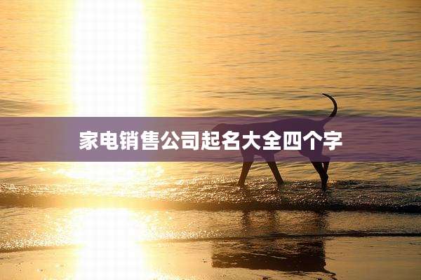 家电销售公司起名大全四个字