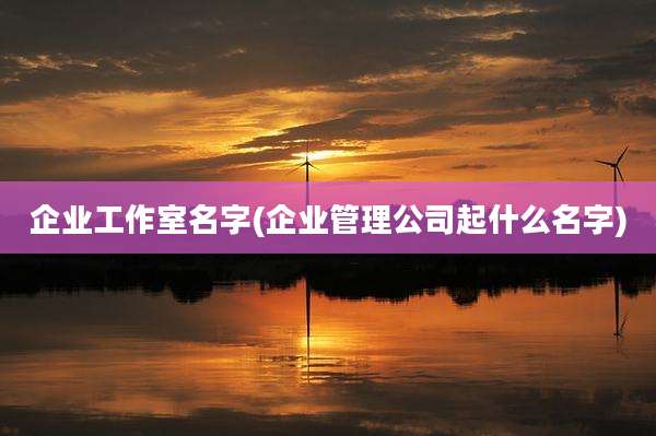 企业工作室名字(企业管理公司起什么名字)