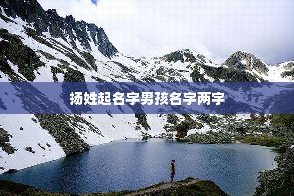 扬姓起名字男孩名字两字