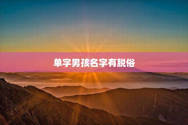 单字男孩名字有脱俗