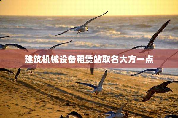 建筑机械设备租赁站取名大方一点