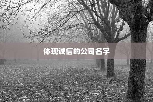 体现诚信的公司名字