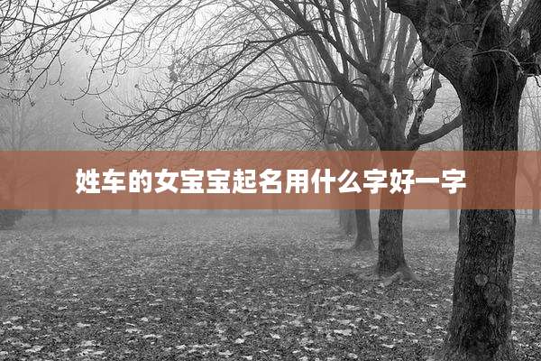 姓车的女宝宝起名用什么字好一字