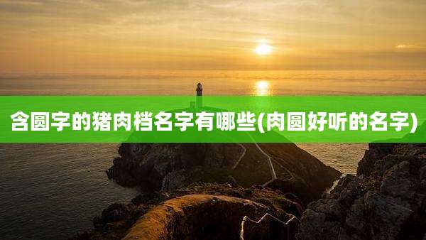 含圆字的猪肉档名字有哪些(肉圆好听的名字)