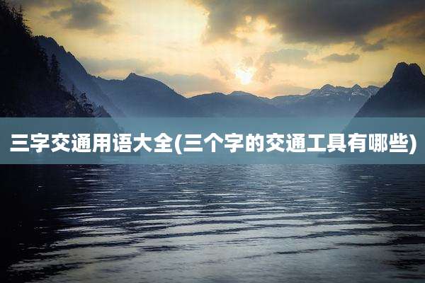 三字交通用语大全(三个字的交通工具有哪些)