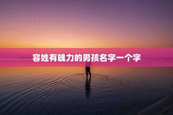 容姓有魄力的男孩名字一个字