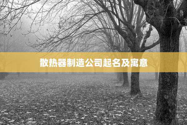 散热器制造公司起名及寓意