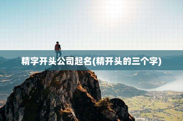 精字开头公司起名(精开头的三个字)