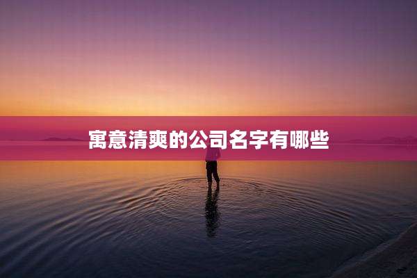 寓意清爽的公司名字有哪些