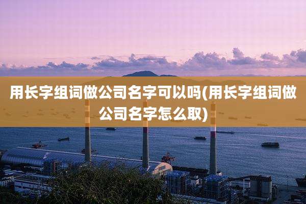 用长字组词做公司名字可以吗(用长字组词做公司名字怎么取)