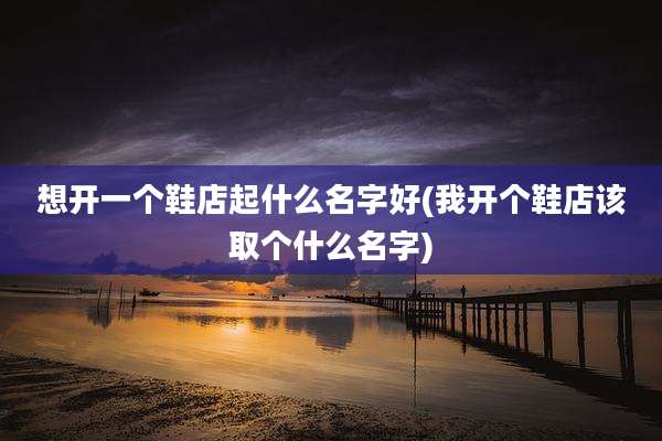 想开一个鞋店起什么名字好(我开个鞋店该取个什么名字)